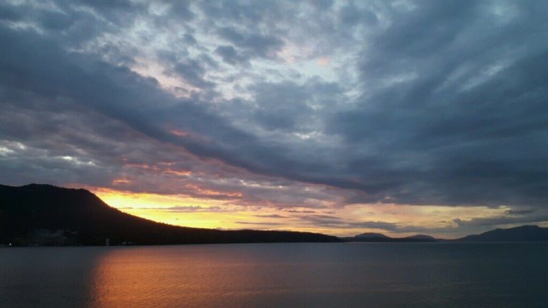 sunset over a calm lake